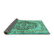 Sideview of Persian Turquoise Traditional Rug, tr4689turq