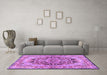 Machine Washable Persian Purple Traditional Area Rugs in a Living Room, wshtr4689pur