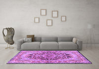 Machine Washable Persian Purple Traditional Rug, wshtr4689pur