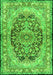 Serging Thickness of Machine Washable Persian Green Traditional Area Rugs, wshtr4689grn