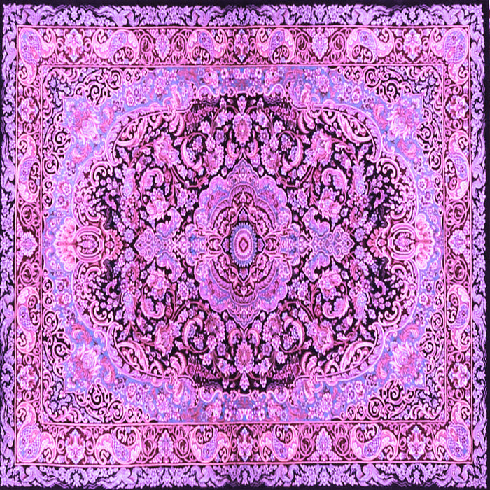 Square Machine Washable Persian Purple Traditional Area Rugs, wshtr4689pur