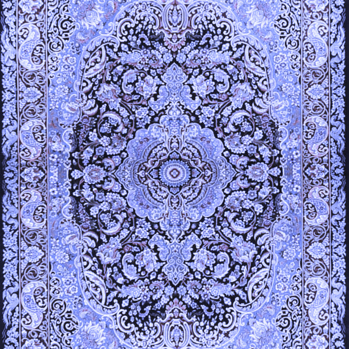 Machine Washable Persian Blue Traditional Rug, wshtr4689blu
