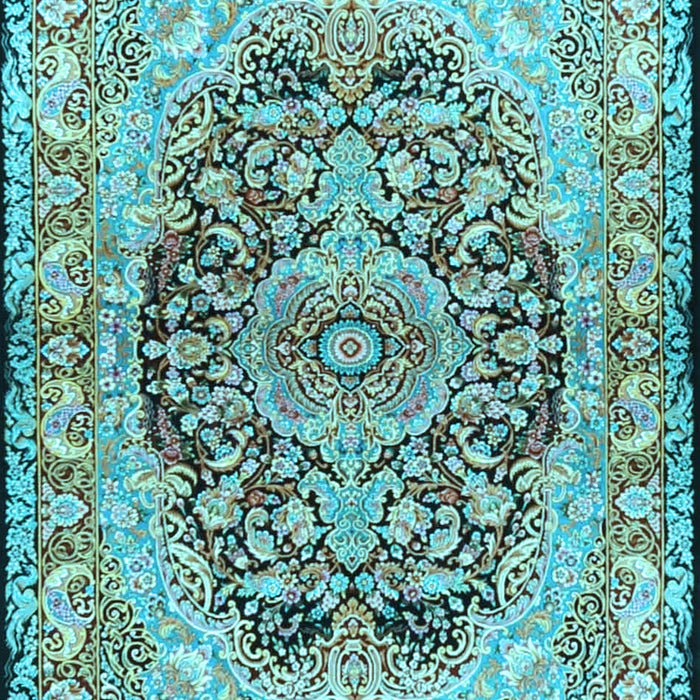 Machine Washable Persian Light Blue Traditional Rug, wshtr4689lblu