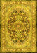 Machine Washable Persian Yellow Traditional Rug, wshtr4689yw