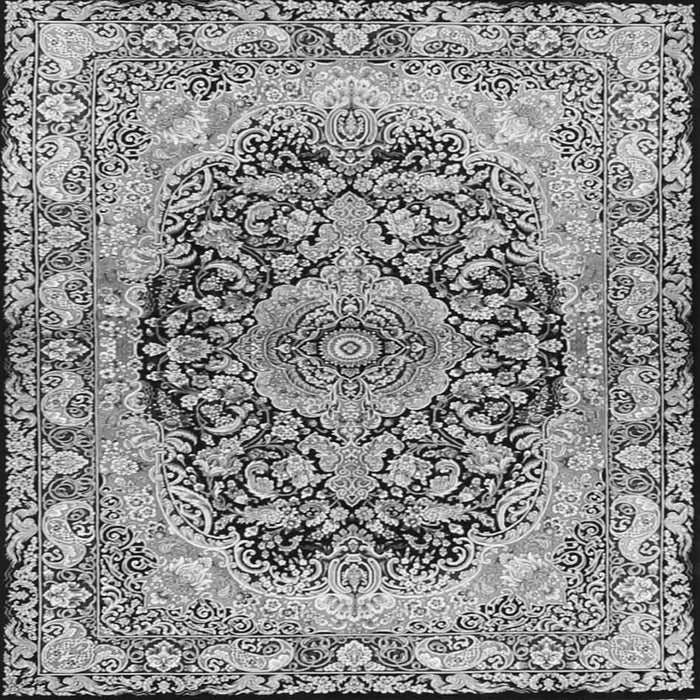 Round Machine Washable Persian Gray Traditional Rug, wshtr4689gry