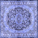 Square Persian Blue Traditional Rug, tr4689blu