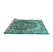 Sideview of Machine Washable Persian Light Blue Traditional Rug, wshtr4689lblu