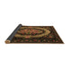 Sideview of Medallion Brown French Rug, tr468brn