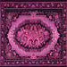 Square Machine Washable Medallion Pink French Rug, wshtr468pnk