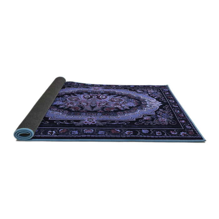 Sideview of Medallion Blue French Rug, tr468blu