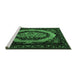 Sideview of Machine Washable Medallion Emerald Green French Area Rugs, wshtr468emgrn