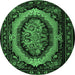 Round Medallion Emerald Green French Rug, tr468emgrn