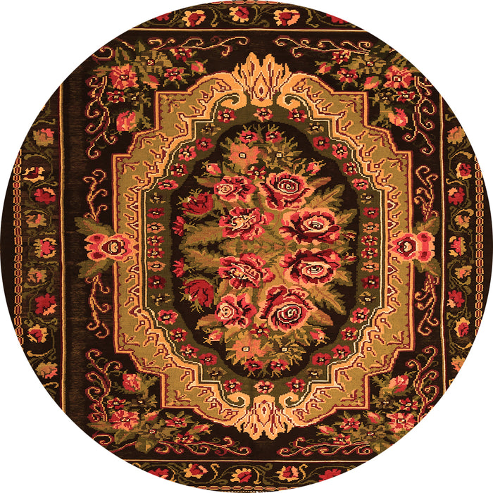 Machine Washable Medallion Orange French Area Rugs, wshtr468org