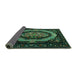 Sideview of Medallion Turquoise French Rug, tr468turq