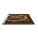 Sideview of Machine Washable Medallion Brown French Rug, wshtr468brn