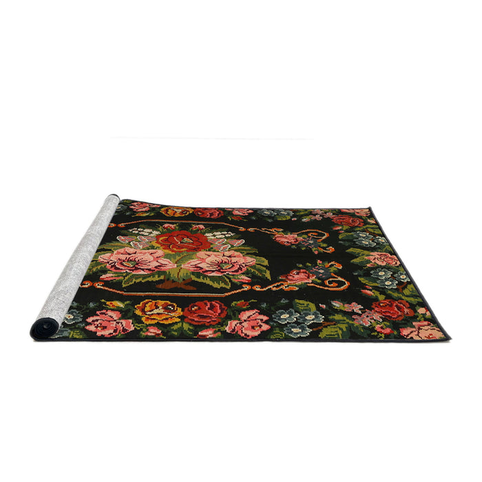 Sideview of Machine Washable Traditional Night Red Rug, wshtr469