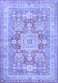 Medallion Blue Traditional Rug, tr4690blu