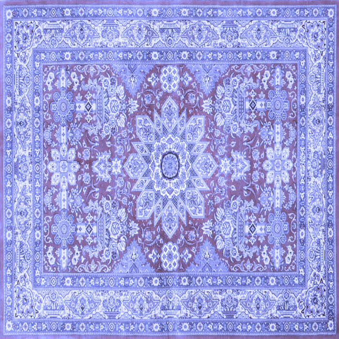 Square Medallion Blue Traditional Rug, tr4690blu