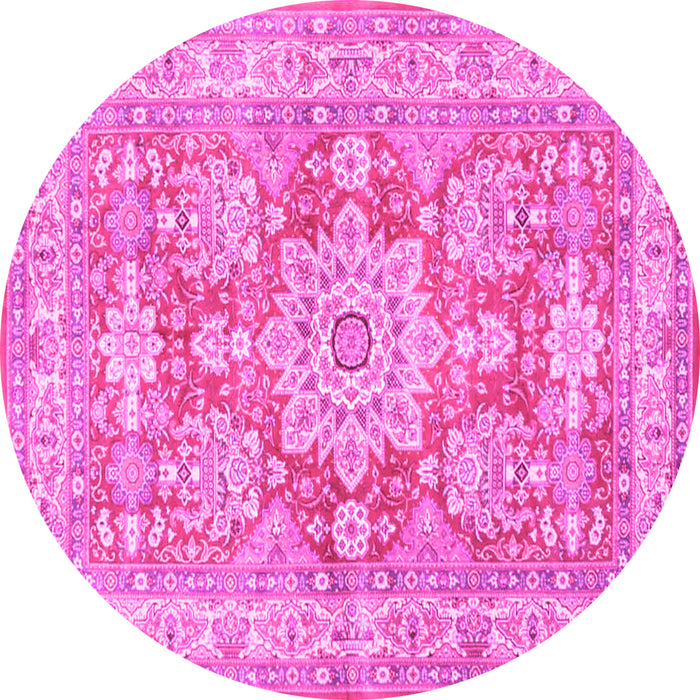 Round Medallion Pink Traditional Rug, tr4690pnk
