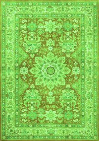 Medallion Green Traditional Rug, tr4690grn