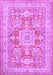 Machine Washable Medallion Purple Traditional Area Rugs, wshtr4690pur