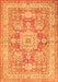 Serging Thickness of Machine Washable Medallion Orange Traditional Area Rugs, wshtr4690org