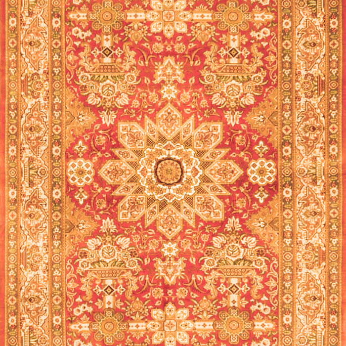 Serging Thickness of Machine Washable Medallion Orange Traditional Area Rugs, wshtr4690org