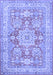 Machine Washable Medallion Blue Traditional Rug, wshtr4690blu