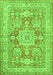 Serging Thickness of Machine Washable Medallion Green Traditional Area Rugs, wshtr4690grn