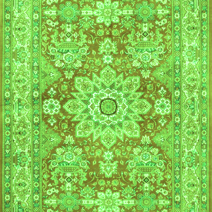 Serging Thickness of Machine Washable Medallion Green Traditional Area Rugs, wshtr4690grn