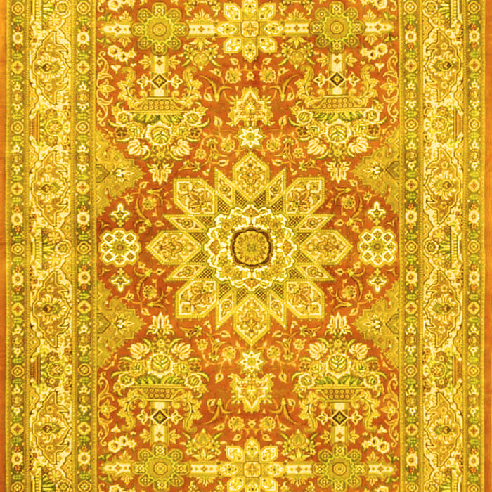 Medallion Yellow Traditional Rug, tr4690yw
