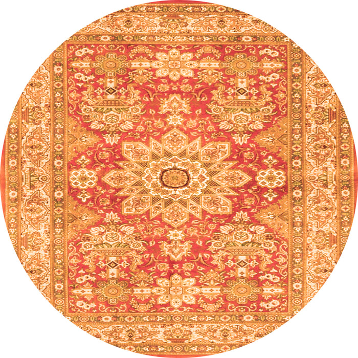 Square Medallion Orange Traditional Rug, tr4690org