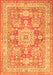 Medallion Orange Traditional Rug, tr4690org