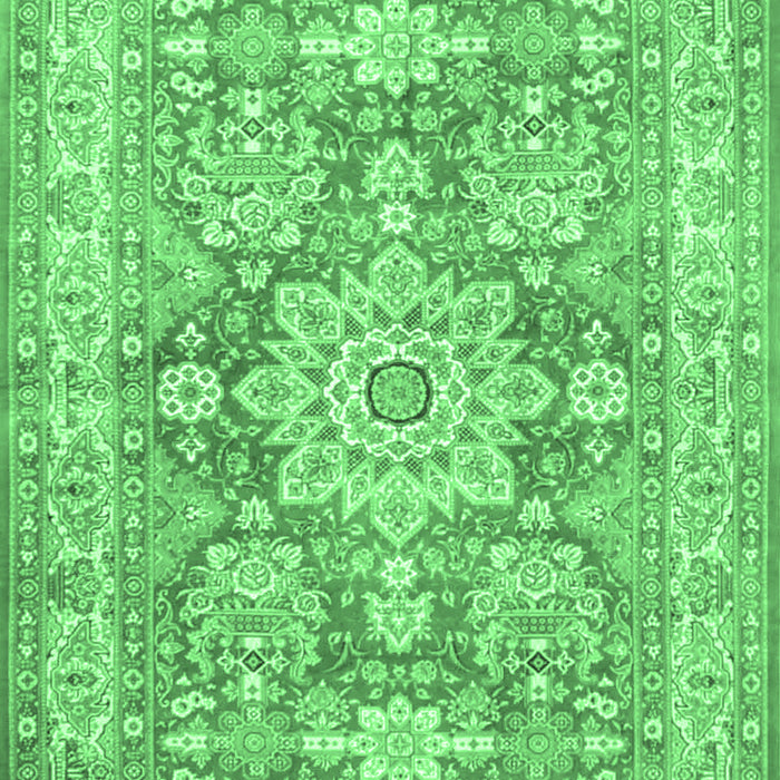 Medallion Emerald Green Traditional Rug, tr4690emgrn