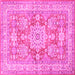 Square Medallion Pink Traditional Rug, tr4690pnk