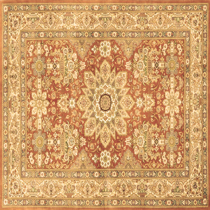 Square Medallion Brown Traditional Rug, tr4690brn