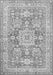 Serging Thickness of Machine Washable Medallion Gray Traditional Rug, wshtr4690gry