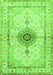 Serging Thickness of Machine Washable Medallion Green Traditional Area Rugs, wshtr4691grn