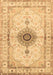 Machine Washable Medallion Brown Traditional Rug, wshtr4691brn