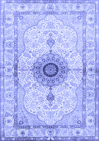 Medallion Blue Traditional Rug, tr4691blu