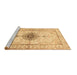 Sideview of Machine Washable Medallion Brown Traditional Rug, wshtr4691brn