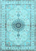 Medallion Light Blue Traditional Rug, tr4691lblu