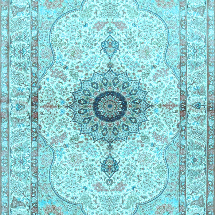 Medallion Light Blue Traditional Rug, tr4691lblu