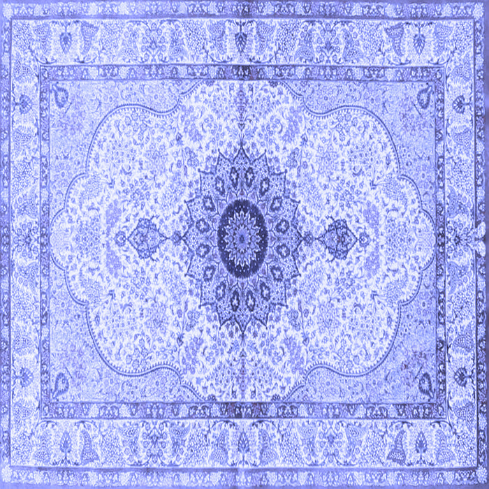 Square Medallion Blue Traditional Rug, tr4691blu
