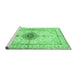 Sideview of Machine Washable Medallion Emerald Green Traditional Area Rugs, wshtr4691emgrn