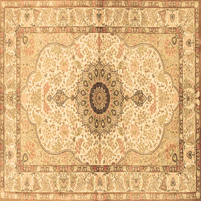 Square Medallion Brown Traditional Rug, tr4691brn