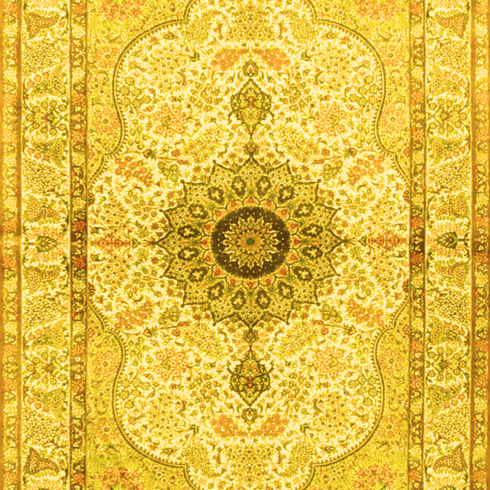 Medallion Yellow Traditional Rug, tr4691yw