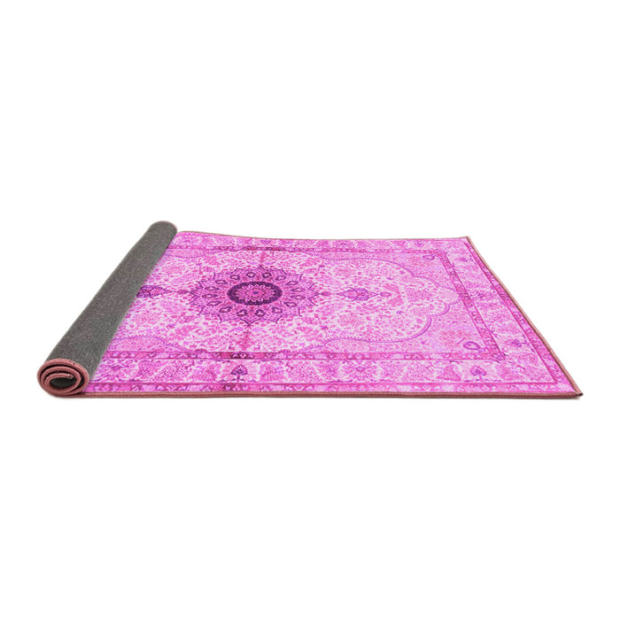 Sideview of Medallion Pink Traditional Rug, tr4691pnk