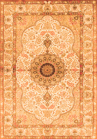 Medallion Orange Traditional Rug, tr4691org