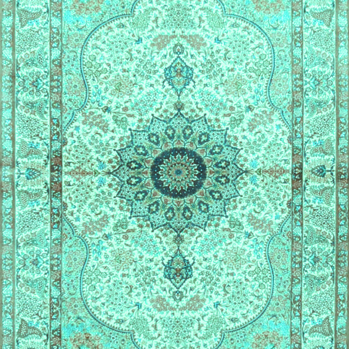 Medallion Turquoise Traditional Rug, tr4691turq